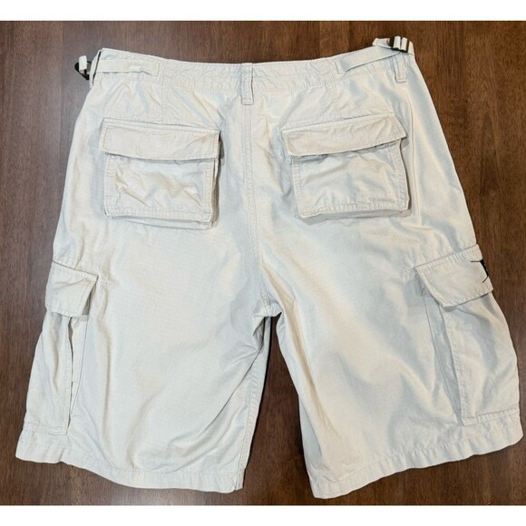 Polo Jeans Co Ralph Lauren Cargo Shorts Mens 36 Beige Ripstop Utility Pockets - Picture 3 of 10